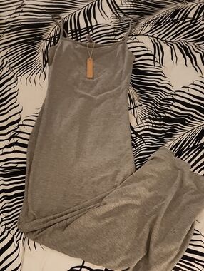 SKIMS Heather Grey Ribbed Slip Dress